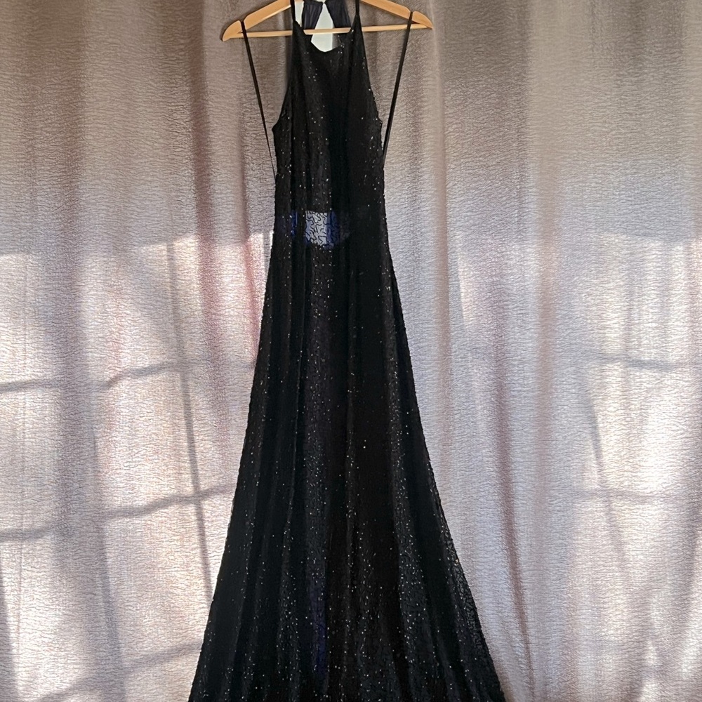 Size M Black Beaded Prom Dress